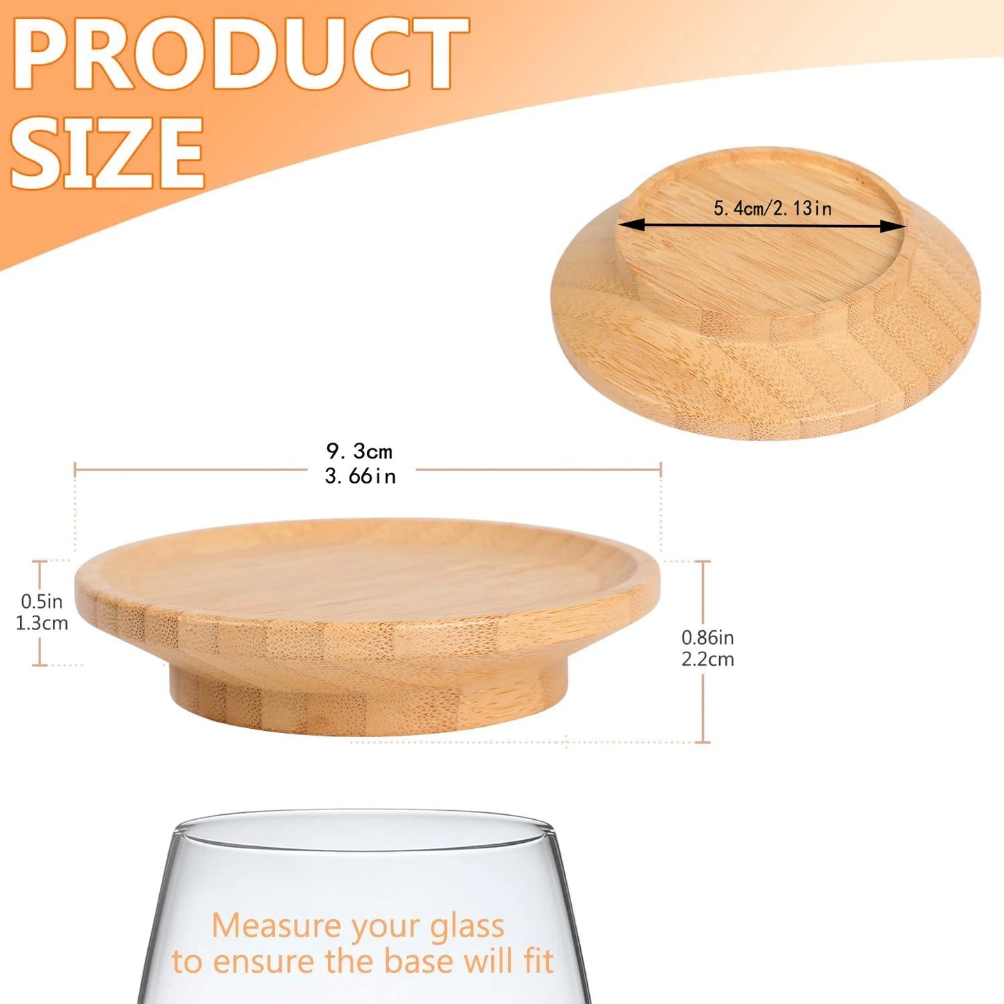 1/2/4 Pcs Bamboo Wine Glass Topper Coasters Plate, Wine Glass Charcuterie Board Topper for Family Gatherings, Restaurants, Bars